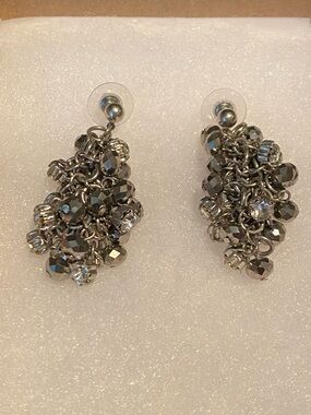 Silver Cluster Dangle Earrings - Women Jewelry